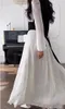 Long Sleeve Chiffon Muslim Evening Dress Long A Line Black Crepe Formal Party Prom Gown for Women