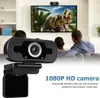 Webbkameror HD 1080p Webkamera Inbyggda dubbla MIC: er Web Camera USB Pro Stream för Desktop bärbara datorer PC Game Cam OS Windows Drop Delivery Computer OTL97