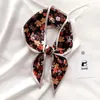 Scarves Summer Long Lady Bag Silk Scarf Floral Print Skinny Neck Hair Scarfs Women Band Headwear Handbag Tie Ribbons Handle Wraps Female