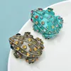 Brooches Wuli&baby Cute Frog For Women Unisex 2-color Enamel Rhinestone Animal Party Casual Brooch Pins Gifts