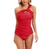 Swimwear da bagno femminile sexy sexy a colori solidi tankini costume da bagno senza schiena elasticità ad alta elasticità