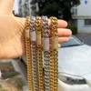 Ketens uwin 12 mm Miami Cuban Link -ketting kettingen voor mannen ijs uit CZ Stones Clasp ketting hiphop sieraden rappers