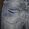 Męskie dżinsy fioletowe środkowe indygo odcień vintage niski wzrost