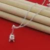 Pendants Chuangcheng 925 Serling Silver Eiffel Tower Paris Pendant Collier Chaîne de mode Bijoux