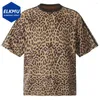Men's T Shirts Men Leopard T-shirts Suede Tee Tops Vintage Loose Short Sleeve Tshirt 2024 Summer Harajuku Hip Hop Shirt