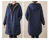 Trench Coats pour femmes 2024 Vestes d'hiver décontractées Stripe Cabille matelassée épaissis