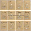 Pendant Necklaces 3Pcs/Set 12 Constellation Zodiac Sign Necklace Horoscope Zircon Jewelry Galaxy Libra Astrology Gift With Retail Drop Otk5D