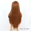 Frontal 22 pouces longs Silky Straight Brown Brown Wigs for Women Party Natural Hirline Hand Tied coloredleslesleslesleslesless synthétique Lace Wig résistant à la chaleur