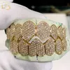 Niestandardowe 10K 14K 18K złota srebrne 925 pełne vvs diamond moissanite grillz lodowane zęby hip hopowe grillz