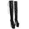 Dance Shoes Fashion Women 20CM/8inches PU Upper Plating Platform Sexy High Heels Thigh Boots Pole 457
