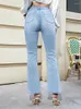 Jeans pour femmes 2024 harajuku vintage femme printemps automne évasé haute taille extensible denim dames botte coupé y2k pantalon