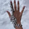 Связь браслетов роскошное кубическое циркон пальцы браслет Femme Charm Pulseiras Punk Hand Chain Кольцо для женских ювелирных подарков вечеринка