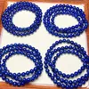 Bracelets de liaison 6,5 mm Lapis lazuli Bracelet triple cercle Bracelet Fashion Crystal Quartz bijoux de pierres précieuses Reiki Guérison cadeau pour les femmes 1pcs