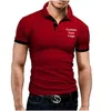 Erkek Özel Kısa Kollu Yakel Tshirt Yaz Moda Günlük İş Sosyal Polo Gömlek 240403