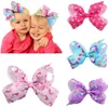 20 colors handmade Hairpin Baby bow Barrettes Bowknot Hairpins Kids Infants Hair Accessories Ribbed Unicorn Girl JOJO Bow Card HJG6114918