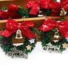 Dekorativa blommor 10st Xmas Diy Bow Wreath Christmas Tree Pendants Hanging Wall Door Garland Small 6.5x6.5cm Home Tinsel