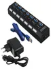 Novo hub USB 30 Super Speed 5Gbps 7 Portas USB 30 Hub Splitter USB com Pelotão de Interruptor OnOff para Computador Peri8941845