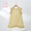 Girl Dresses Korean version 2024 Children's Dress Girls Summer Pure Cotton Spets Collar Baby Bubble kortärmad klänning1-5y