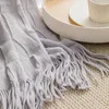 Cobertores Bohemian Throw Blanket Sofá Tampa de cor sólida de cor geométrica para camas Decoração de decoração de casa Shawl macio