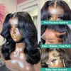 Mélodie Transparent Bob Bob Bod Wave 13x4 13x6 Lace Lace Front Human Hairs Wigs Lace Frontallesslesless prêts à porter 5x5 Wig Closure 240408