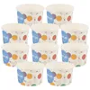 Copas descartáveis palhas copo de papel tigela de sorvete de piquenique recipientes de piqueniques de sobremesa de sobremesa utensílios
