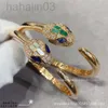 Браслет для Desginer Bulgarie New Advanced Precision Craft v Gold Full Diamond Green Blue Eyed с двойной головкой змеи открытый браслет белый ракушка павлин каменное кольцо