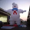 Blower dev şişirilebilir konaklamalı toptan 10mh (33ft) Puft Marshmallow Man (Hayalet Avcıları) Cadılar Bayramı Dekorasyonu için 2 Elde Reklam Slogan Bannesi ile