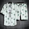 Abiti da spiaggia per uomini Set 2 pezzi Set di camicia hawaiana secca rapida e abbigliamento per la moda per la moda per stampare casual outfit estate 240410