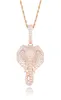 Iced Out Elephant Pendant Halsband för män Luxur Designer Mens Bling Diamond Animal Pendants Gold Silver Rose Gold Chain Necklac2564481