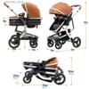 Strollers# Travel System 5-IN-1 Baby Stroller Portable Pram High Landscape Baby Carriage Combo Car Seat Base Newborn Pushcar 2023 L416