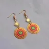 Boucles d'oreilles en pente Mandala ethnique OM