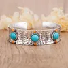 Bracelet turquoise ouvert Bohemia Open pour femme rétro couleurs cactus motif dames accessoires bijoux