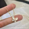 Designer Hoge versie V Golden Van vlinder ketting Dikke vergulde 18k goud licht luxe eindstijl live uitzending