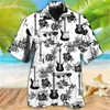 Men's Casual Shirts Hawaiian Guitar and Music Mens Shirt Summer Food Print Cuban Lapel Comfort Vacation Breathable Short Sleeve 240416
