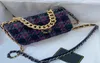 22K 19 WOC Wool Tweed Wallet Purse Bags Gold Metal Chain Handle Totes Crossbody Shoulder Handbags Card Holder Multi Pochette Desig4153918