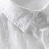 Мужские повседневные рубашки в новом стиле Sky Blue Fruth Men Men Brand Linen Solid Fashion квадратный воротник с длинным рукавом для Camisas Chemise 240416