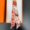 Schals Ultra dünner Seidenbandschal geeignet für Frauen luxuriöser Design Pferdruchkragen Frauen Haarzubehör Krawatte Griff Satin Giftl2404