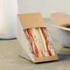 Caixa de sanduíches com papel de janela espessa torrada Bread Packaging Container para uma loja de fast food