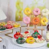 Decorative Flowers Artificial Doughnut Cake Bread Simulation Food Model Home Decoration Kids Kitchen Toy Pography Props Tea Table Decor