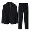 Men's Suits Jacket Pants 2 Pieces Set Fashion Casual Business Dress Wedding Groom Suit Coat Blazers Trousers