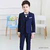 Suits Brand Kids Wedding Party Suits Flowers Boys Formal Suit Gentleman Blazer ceremony Costume 5PCS Garcon School wears L4