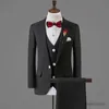 Anzüge Hochzeitsanzug für Jungen Kinder weiße Jacke Weste Hosen Bowtie 4pcs Fotoanzug Gentleman Kinder Geburtstag Zeremonie Kostüm