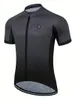 Black Cycling Jersey Mens Activewear Short Sleeve Breathable Casual Bike Shirts 240411