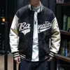 Men Baseball Coat Mens Embroidered Suede Baseball Coat with Stand Collar Side Pockets Stylish Single Breasted Jacket 240402