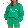 White Foxx Hoodies Top Stacksuit Shorts de mangas compridas White Foxx Conjunto duas peças de 2 peças Mulheres coture Whitefox Mulheres Hoodie S-xxl Azul Branco Verde 387