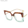 Lunettes de soleil XJIEA Lunettes surdimensionnées Femmes 2024 Luxury Brand Quality Anti-Blue Light Eyewear Big Frame Rectangle Retro Leopard Print Sungass Y240416