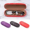 Coupes de lunettes de soleil 1pc Nouvelle mode Unisexe Lunets d'œil en cuir Protecteur dure Protecteur de lecture Boîtier de rangement portable Boîte de soleil Y240416