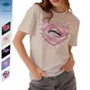 Dames t shirts love round nek oversized t-shirt amekaji vintage top mode vrouw kleding 3d geprinte grafische tee kawaii grappige streetwear