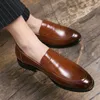 Chaussures décontractées robes de soirée hommes de haute qualité noire élégant conception en slip-on de bureau formel en cuir en cuir carrière