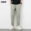 Hiqor Summer Thin Straight Byxor för män 2024 Högkvalitativ bomullsfast baggy mens byxor lyx homme korean casual 240415